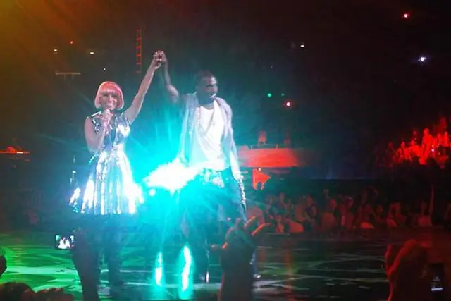 Kanye and Nicki at the Nassau Coliseum, via @mattkeys